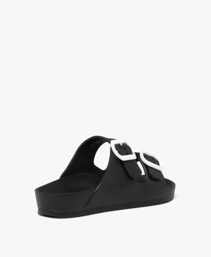 Mules de piscine femme unies à brides ajustables avec boucle contrastante vue4 - GEMO (PLAGE) - GEMO