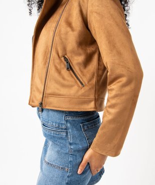 Blouson en suédine esprit biker femme vue5 - GEMO 4G FEMME - GEMO
