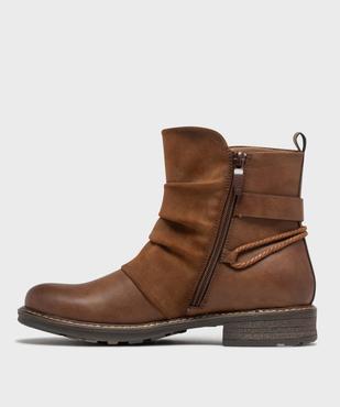 Boots zippées à tige plissée femme vue3 - EMILIA ROSA - GEMO