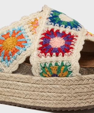 Mules ouvertes en textile à semelle plateforme femme vue6 - 5 MILES - GEMO