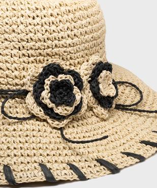 Chapeau de paille capeline avec fleurs en relief femme vue2 - GEMO (ACCESS) - GEMO