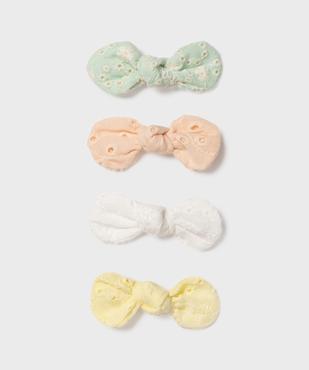 Pinces à cheveux crocodile avec nœud en broderie (lot de 4) vue1 - GEMO (ACCESS) - GEMO