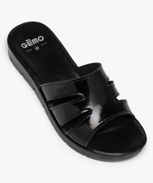 Mules femme à talon plat unies et bride vernie vue5 - GEMO (CASUAL) - GEMO