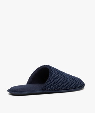 Chaussons homme mules unies en maille de velours  vue4 - GEMO(HOMWR HOM) - GEMO