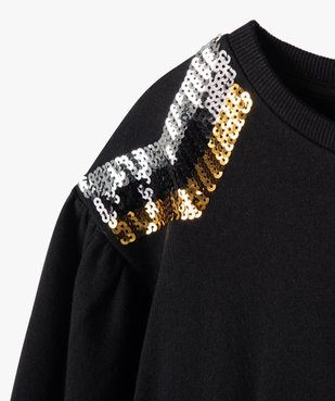 Sweat à sequins avec manches bouffantes fille vue2 - GEMO 4G FILLE - GEMO