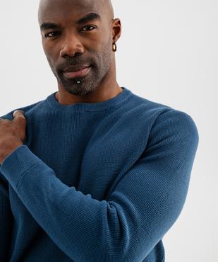 Pull col rond en coton uni homme vue2 - GEMO (HOMME) - GEMO