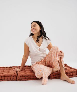 Pantalon de pyjama fluide imprimé femme vue4 - GEMO 4G FEMME - GEMO