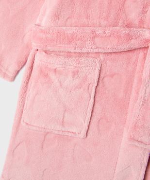 Robe de chambre à capuche en maille douillette fille vue2 - GEMO (ENFANT) - GEMO