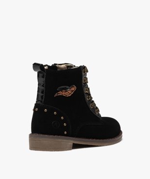 Boots fille dessus en cuir suédé uni avec détails métallisés - Alma Planète vue4 - ALMA - GEMO