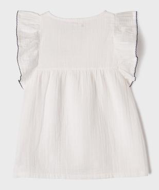 Robe de plage en gaze de coton à manches volantées fille - LuluCastagnette vue3 - LULUCASTAGNETTE - GEMO