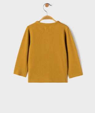 Tee-shirt manches longues en maille nid d’abeille bébé garçon vue3 - GEMO 4G BEBE - GEMO
