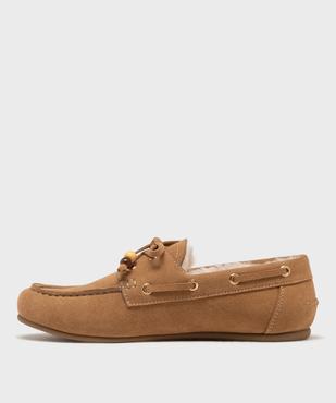 Mocassins fourrés souples dessus suédine femme - Follow Me vue3 - FOLLOW ME - GEMO