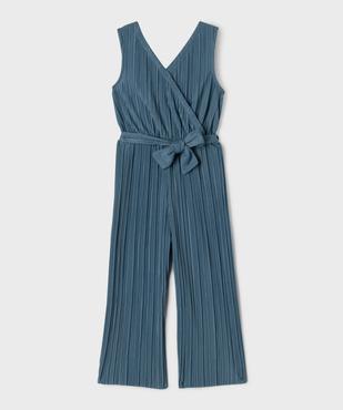Combinaison pantalon en maille plissée fille vue2 - GEMO 4G FILLE - GEMO