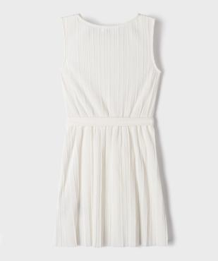 Robe courte sans manches plissée à ceinture fille vue3 - GEMO 4G FILLE - GEMO