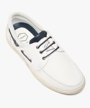 Chaussures bateau homme confort dessus cuir - Tanéo vue5 - TANEO - GEMO