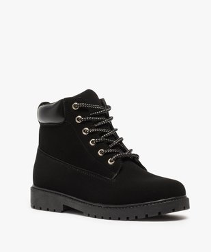 Boots femme à lacets, col rembourré et semelle crantée vue2 - GEMO (CASUAL) - GEMO