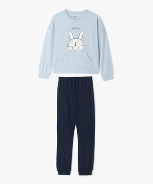 Pyjama bicolore avec motif animaux fille vue1 - GEMO 4G FILLE - GEMO