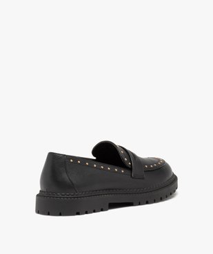 Mocassins fille unis à clous dorés avec semelle crantée vue4 - GEMO (ENFANT) - GEMO