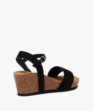 Sandales femme à talon compensé avec brides unies vue5 - GEMO(URBAIN) - GEMO