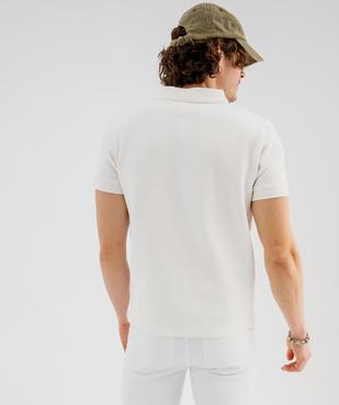 Polo manches courtes en maille nid d'abeille homme vue3 - GEMO (HOMME) - GEMO