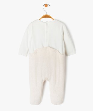 Pyjama velours à pont-dos motif biche bébé vue4 - GEMO(BB COUCHE) - GEMO