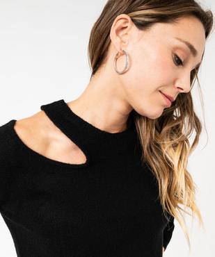 Pull à col rond avec découpe sur une épaule femme vue5 - GEMO(FEMME PAP) - GEMO