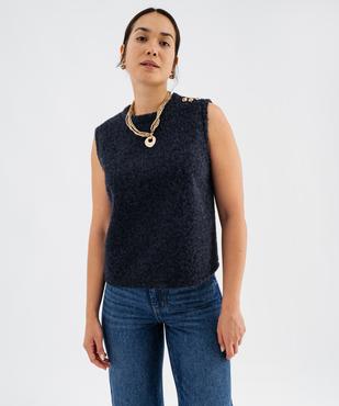 Pull sans manches col rond femme vue3 - GEMO(FEMME PAP) - GEMO