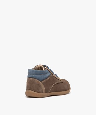 Chaussures premiers pas bébé garçon bicolores en cuir suédé vue4 - PREMIER PRIX BY GEMO - GEMO