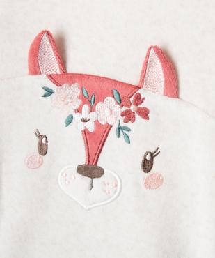 Pyjama 2 pièces en velours avec motif biche brodé bébé fille vue2 - GEMO 4G BEBE - GEMO