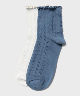 Chaussettes en maille ajourée finitions froncées femme (lot de 2) vue1 - GEMO(HOMWR FEM) - GEMO