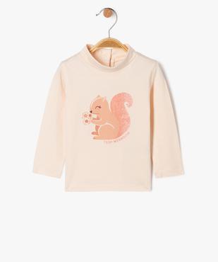 Tee-shirt manches longues et col roulé imprimé bébé fille vue1 - GEMO(BEBE DEBT) - GEMO