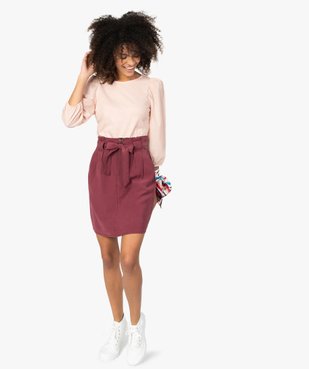 Tee-shirt femme à manches 3/4 bouffantes vue5 - GEMO(FEMME PAP) - GEMO