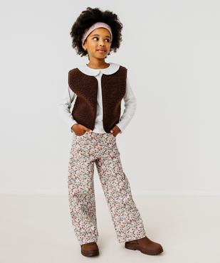 Gilet sans manches en maille sherpa fille vue4 - GEMO 4G FILLE - GEMO