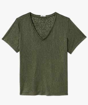 Tee-shirt manches courtes pailleté à col V femme grande taille vue4 - GEMO (G TAILLE) - GEMO