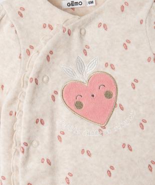 Pyjama bébé fille en velours avec motifs pailletés vue2 - GEMO(BB COUCHE) - GEMO