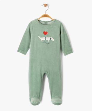Pyjama en velours motif chien bébé vue2 - GEMO 4G BEBE - GEMO