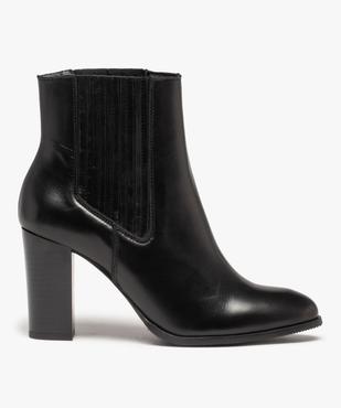 Boots femme à talon style Chelsea dessus cuir uni - Tanéo vue2 - TANEO - GEMO