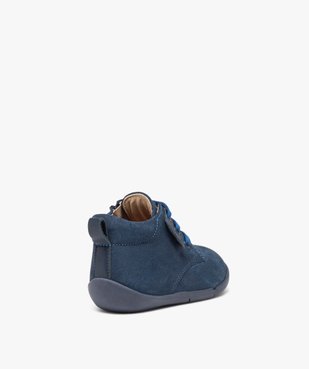 Chaussures premiers pas bébé garçon en cuir uni style denim - Kickers vue4 - KICKERS - GEMO