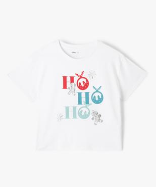Tee-shirt fille court spécial Noël vue1 - GEMO (JUNIOR) - GEMO