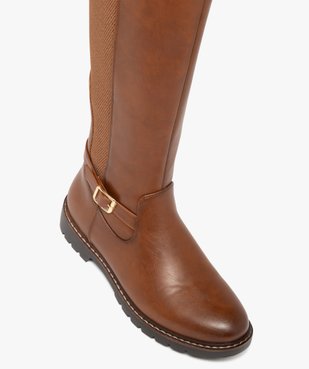 Bottes femme cavalières avec parties élastiques et boucle fantaisie vue5 - GEMO (CASUAL) - GEMO