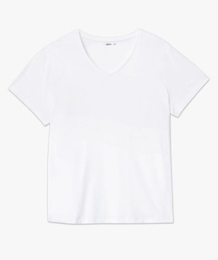 Tee-shirt manches courte à col V femme grande taille vue4 - GEMO (G TAILLE) - GEMO