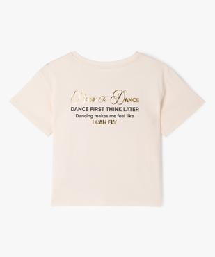Tee-shirt manches courtes loose imprimé devant et dos fille vue3 - GEMO (ENFANT) - GEMO
