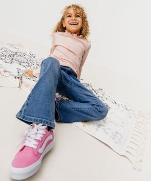 Tee-shirt manches longues avec col rond froncé fille vue2 - GEMO 4G FILLE - GEMO