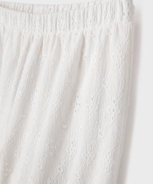 Pantalon large en broderie anglaise avec taille élastique fille vue2 - GEMO (JUNIOR) - GEMO