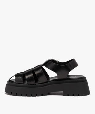 Sandales femme unies à semelle épaisse avec boucle fantaisie vue3 - GEMO (CASUAL) - GEMO