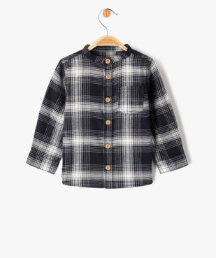 Chemise à carreaux et col mao en flanelle bébé garçon - LuluCastagnette vue1 - LULUCASTAGNETTE - GEMO