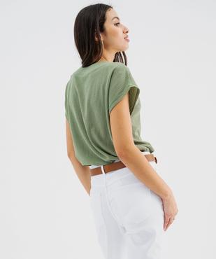 Tee-shirt manches courtes à col V femme vue3 - GEMO 4G FEMME - GEMO