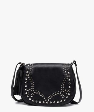 Sac femme forme besace avec clous métalliques vue1 - GEMO (ACCESS) - GEMO