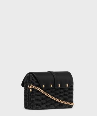 Sac besace compact en paille à bandoulière chaîne femme vue2 - GEMO (ACCESS) - GEMO