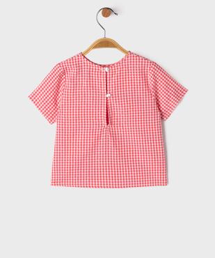 Blouse à manches courtes motif vichy bébé fille vue5 - GEMO(BEBE DEBT) - GEMO